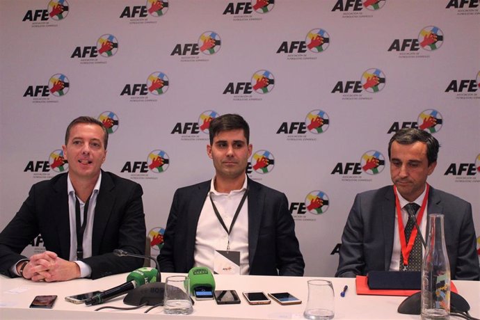 David Aganzo, en una conferencia de la Asociación de Futbolistas Españoles (AFE).