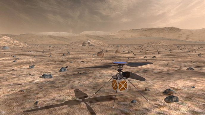 Helicóptero diseñado por la NASA para su futura misión a Marte en 2020