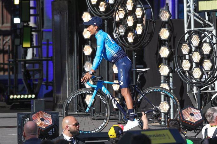 Nairo Quintana en la salida del Tour 