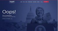 La web de campaña de Trump utiliza como página de error una imagen de Clinton como presidenta