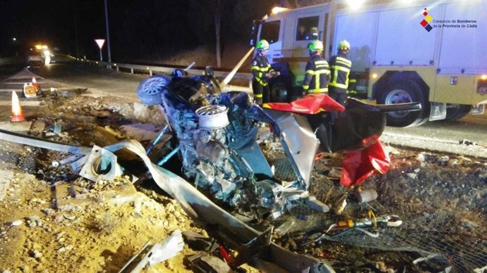 Vehículo siniestrado en un accidente mortal en San Roque