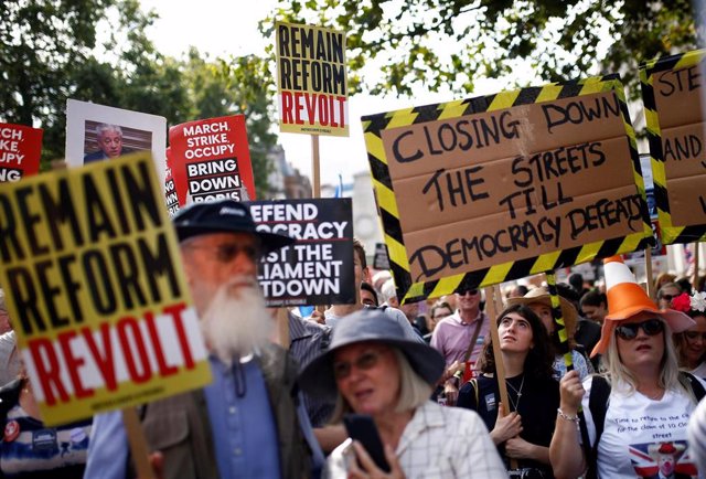 Manifestación en Londres contra la suspensión del Parlamento