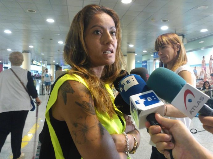 La portavoz de Unión Sindical Obrera (USO) Ryanair, Lidia Arasanz