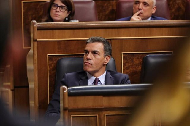 El presidente del Gobierno en funciones, Pedro Sánchez, durante el Pleno extraor