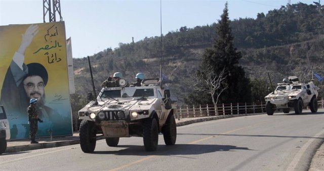 Militares de la Fuerza Interina de Naciones Unidas en Líbano (FINUL) en el sur del Líbano