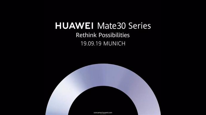 Cartel del evento de presentación Huawei Mate 30