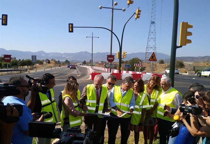 Visita CVarazo, De la Torre y Bendodo a las obras carril Bus-BAO al PTA