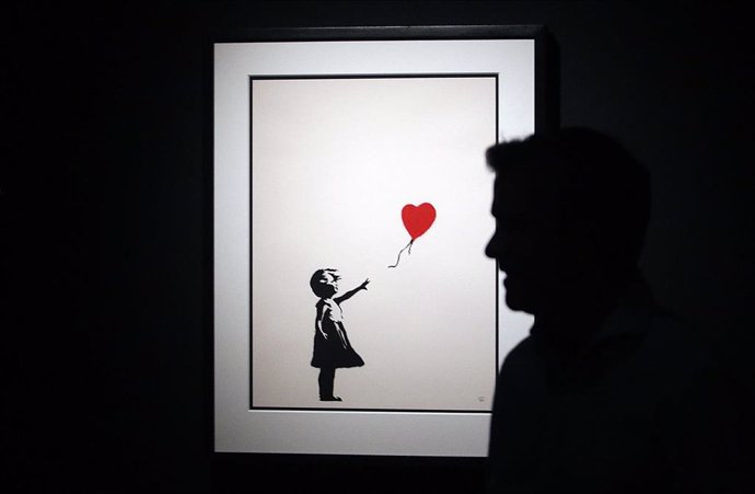 Serigrafía original de 'Girl with Baloon' expuesta en 'Banksy. The Art of Protest'