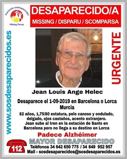 Buscan a un hombre de 82 años con alzhéimer que viajaba en tren de Barcelona a Lorca