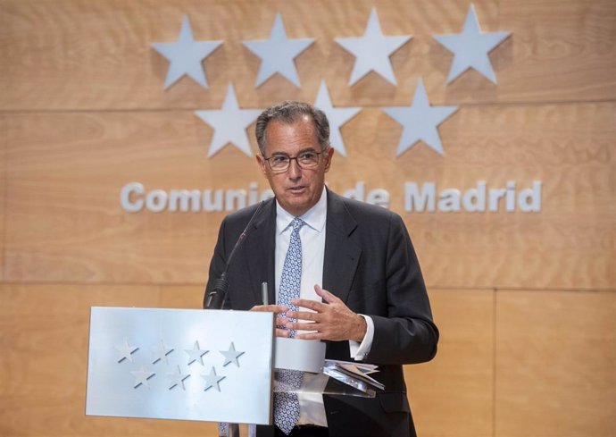 El consejero de Educación de la Comunidad de Madrid, Enrique Ossorio, en la rueda de prensa posterior al Consejo de Gobierno