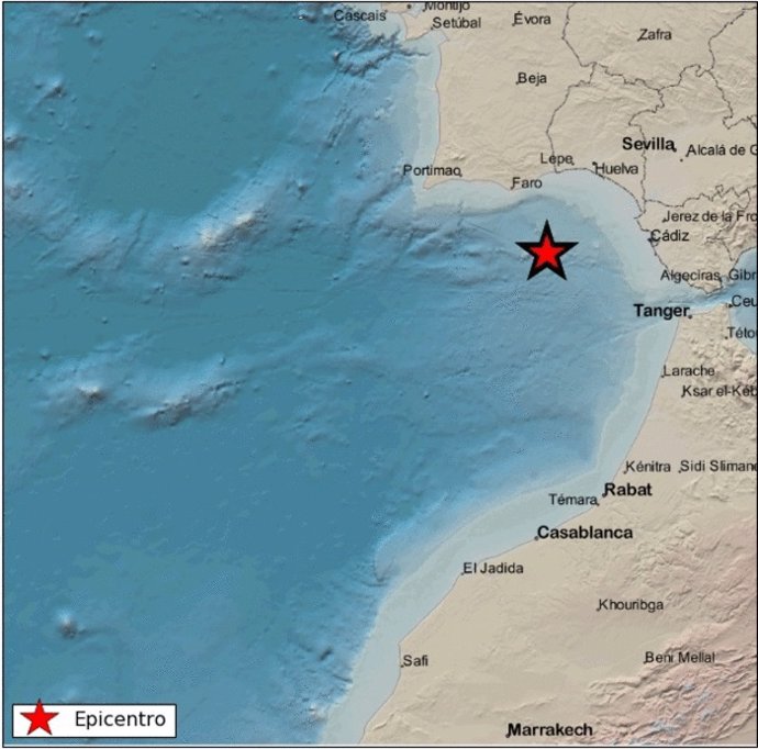 Localización de terremoto en el Golfo de Cádiz