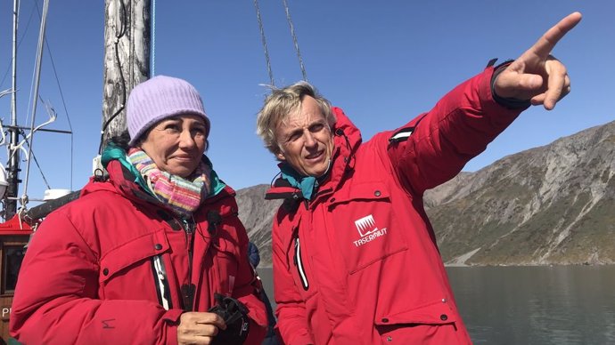 Ana Botin y Jesús Calleja en una expedición a Groenlandia dentro del programa 'Planeta Calleja'