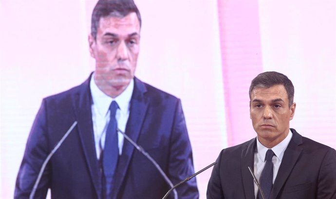 El presidente del Gobierno en funciones, Pedro Sánchez, interviene en la presentación de la propuesta abierta de 'Programa común progresista'