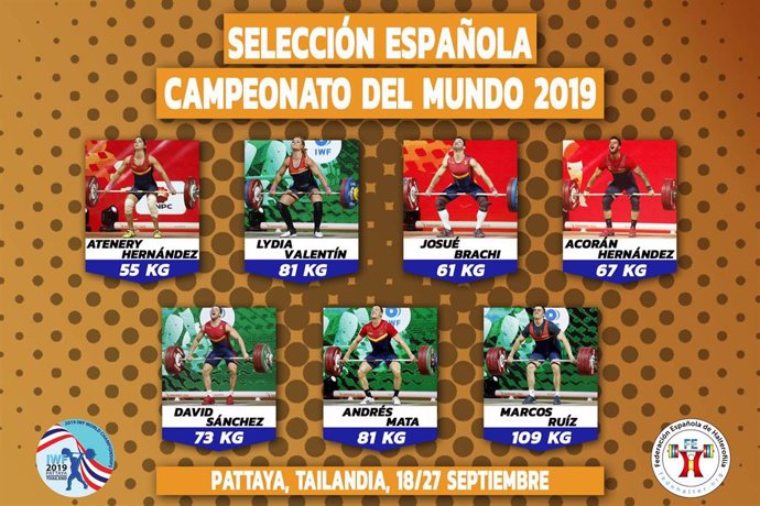 Selección española para el Mundial de halterofilia