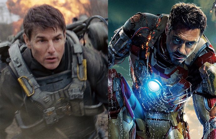 Tom Cruise en Al filo del mañana y Robert Downey Jr como Iron Man