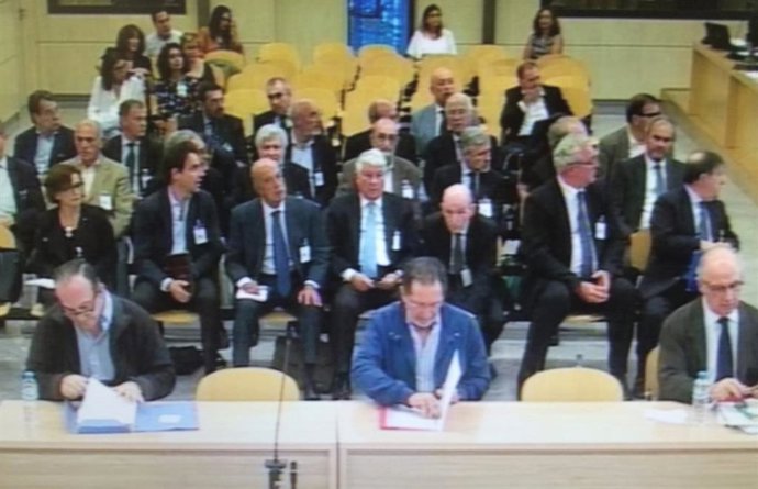 Banquillo del juicio por la salida a Bolsa de Bankia, imagen tomada en la sesión celebrada el 4 de septiembre de 2019.