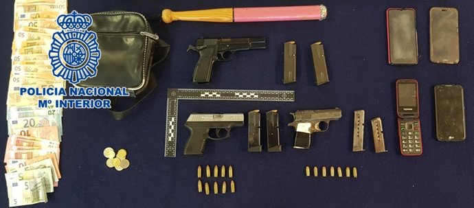 Armas incautadas por la Policía