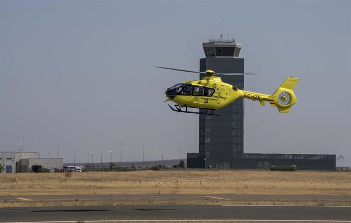 Helicóptero participante en el simulacro del aeropuerto de Ciudad Real