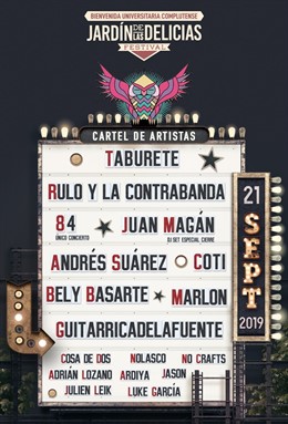 Cartel del festival Jardín de las Delicias