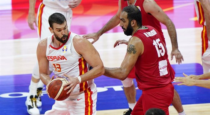 Marc Gasol en el España - Irán del Mundial de baloncesto