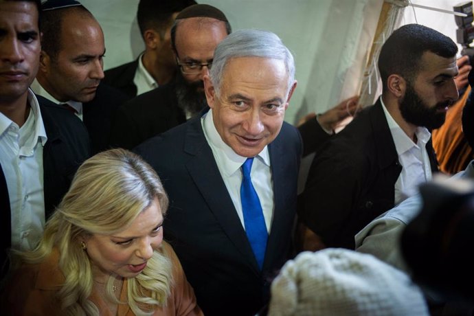 Netanyahu en su visita a Hebrón, en Cisjordania