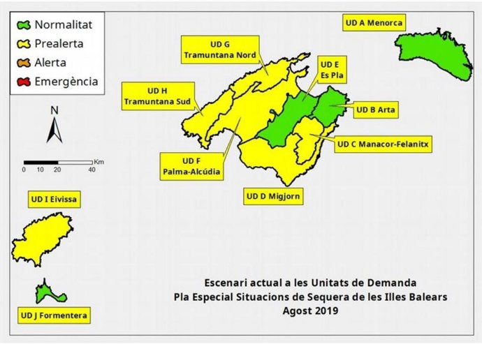 Seis unidades de demanda de las reservas hídricas de Baleares están en prealerta