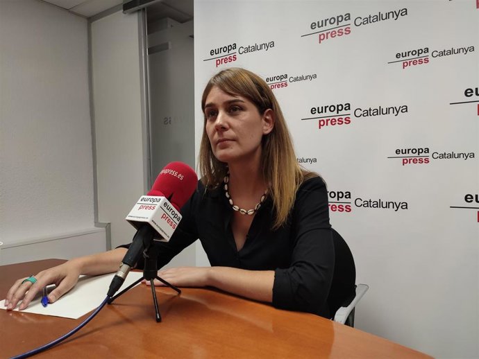 La presidenta de CatECP en el Parlament, Jéssica Albiach, en una entrevista de Europa Press