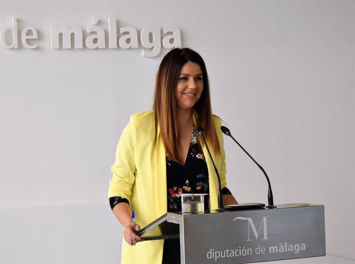 La diputada provincial del PSOE Irene Díaz en rueda de prensa.