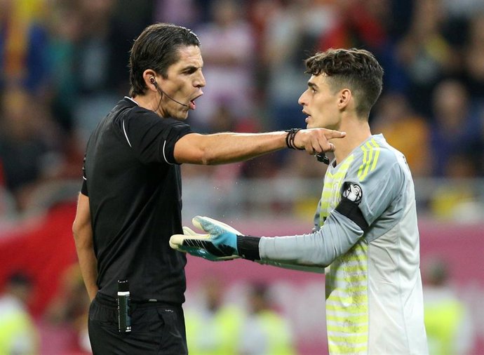 Kepa Arrizabalaga, en un partido con la selección española.