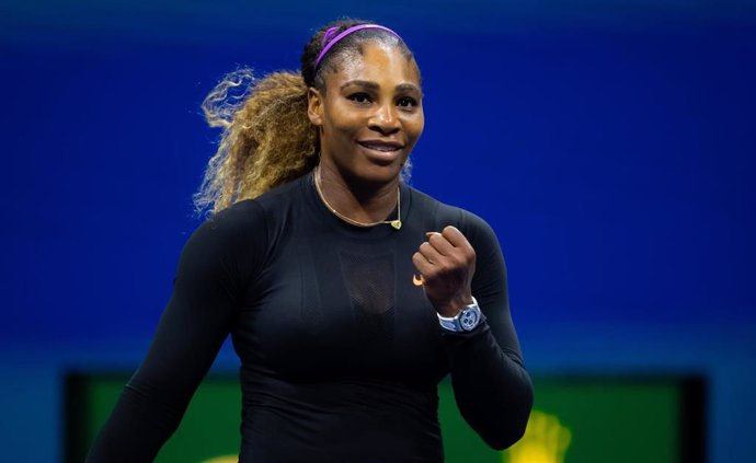 Serena Williams of the United States in action during the semi-final at the 2019 US Open Grand Slam tennis tournament against Elina Svitolina of the Ukraine