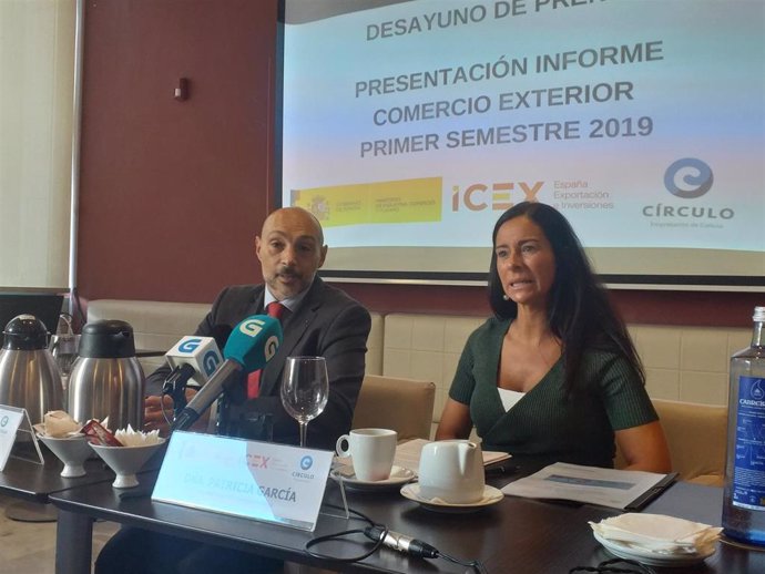 El director territorial del ICEX en Galicia, Sergio Prieto, y la presidenta del Círculo de Empresarios de Galicia, Patricia García.