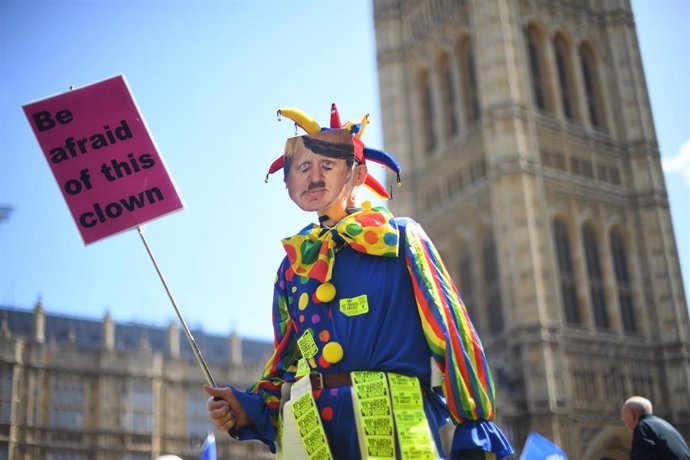 Protestas contra el Brexit ante el Parlamento británico