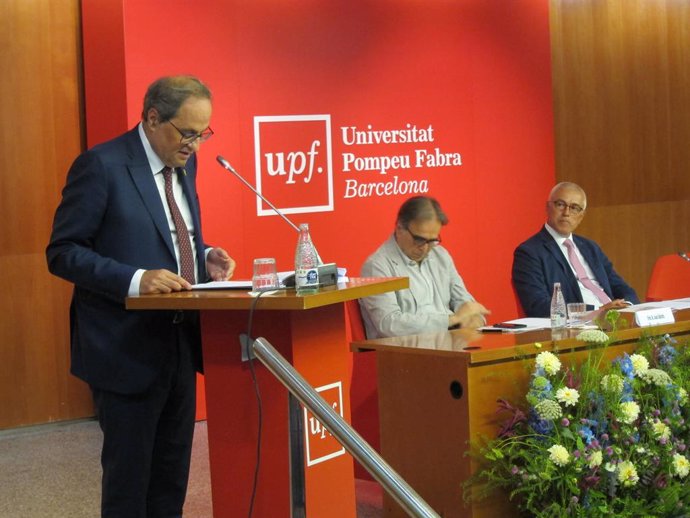 El president Quim Torra, en la inauguració del curs universitari