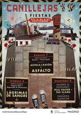 Recurso del cartel de las fiestas de Canillejas sin la referencia a la lucha contra la violencia machista.