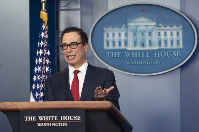 Mnuchin holds a news briefing at the White House