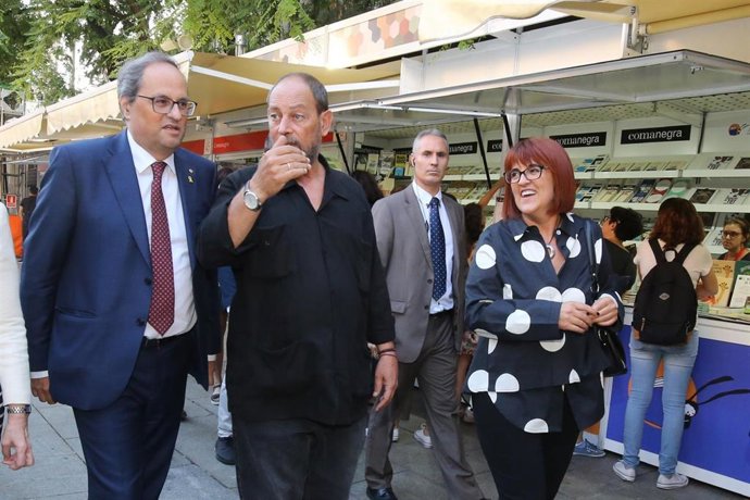 Quim Torra con Joan Sala i Montse Ayats