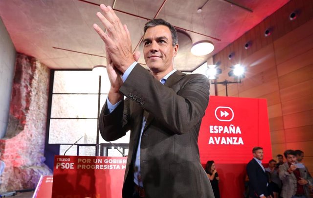 El secretario general del PSOE y presidente del Gobierno en funciones, Pedro Sánchez, en el Consejo Municipal del PSOE, en Toledo.