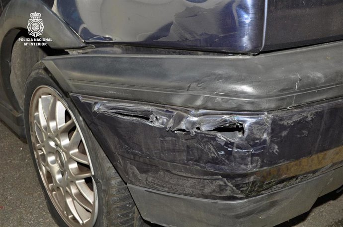 Vehículo embestido en Ourense