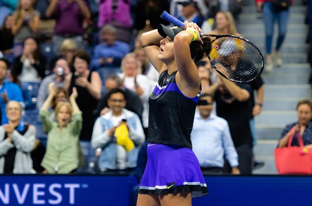 Bianca Andreescu, en un partido del US Open.