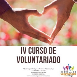 Cartel curso de voluntariado del Colegio de Médicos de Málaga