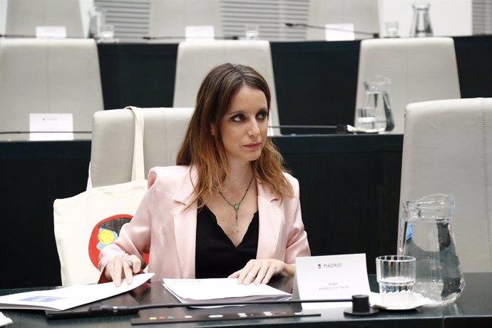 La delegada de Cultura, Turisme i Esport de Madrid, Andrea Levy durant un ple a l'Ajuntament on es debat l'aprovació provisional del projecte Madrid Nou Nord.