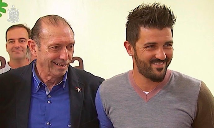 Quini con David Villa