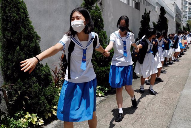 Cadena humana en Hong Kong