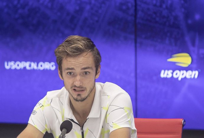 08 September 2019, US, New York: Russian tennis player Daniil Medvedev attends a press conference after being defeated by Spanish Rafael Nadal in their men's singles final match of the 2019 US Open Grand Slam tournament at the Arthur Ashe Stadium. Photo