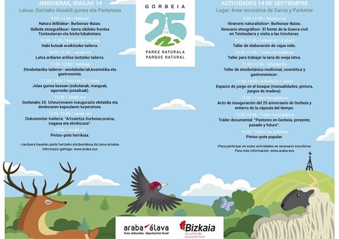 El Parque de Gorbeia celebrará el sábado su 25 aniversario con numerosas actividades en Sarria (Álava).