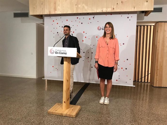 Portavoz de ECP en el Congreso, Jaume Asens, y la presidenta de CatECP en el Parlament, Jéssica Albiach