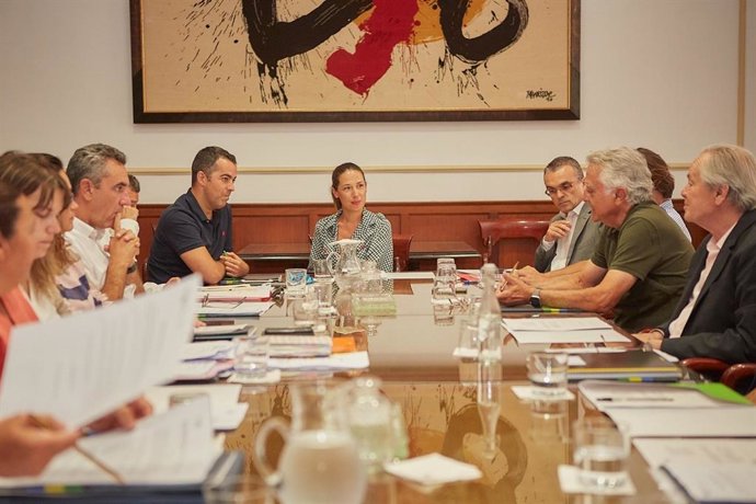 La alcaldesa, Patricia Hernández, en la reuniómn para renovar el Patronato de la Fundaciómn Santa Crux Sostenible