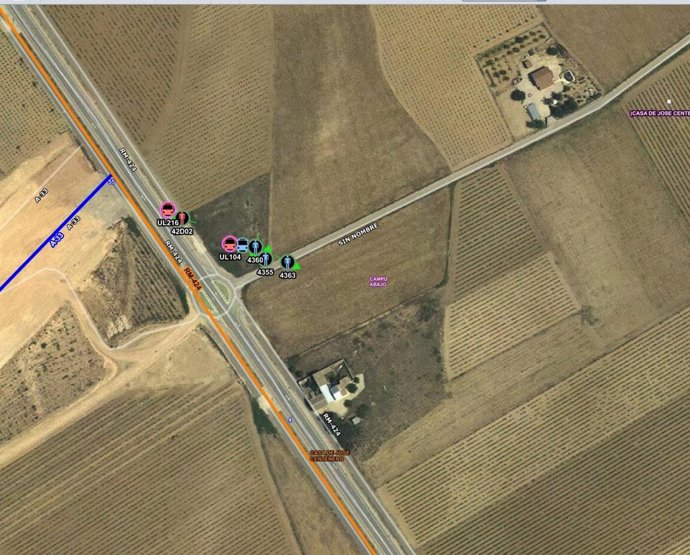 Localización de accidente de tráfico en Yecla