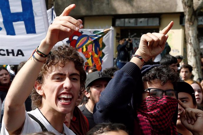 Manifestación estudiantil en Santiago de Chile