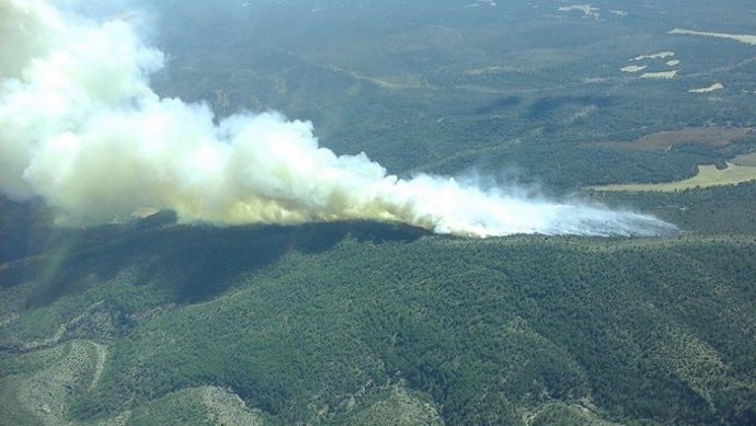 Incendio en Monteagudo de las Salinas